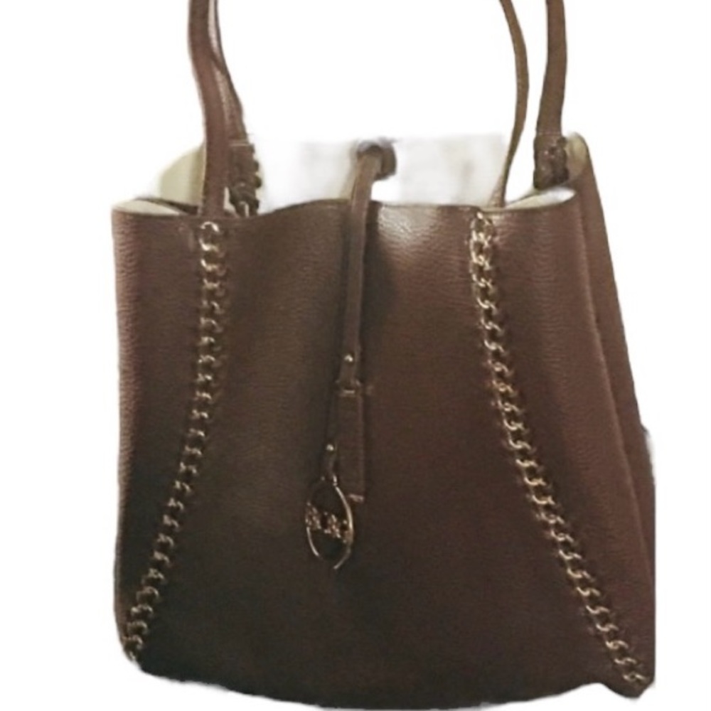 BCBGeneration Reversible Brown White Tote